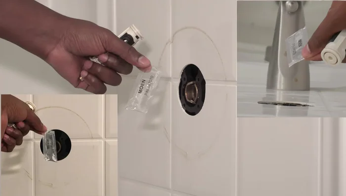 Lubricate the rubber pieces on the new cartridge to ease installation.