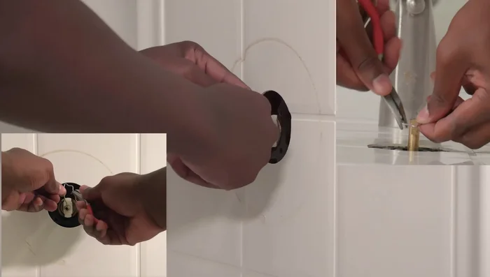 Reinstall the metal cylinder, temperature limiter (if adjusted), handle adapter, and handle. Secure with the set screw.