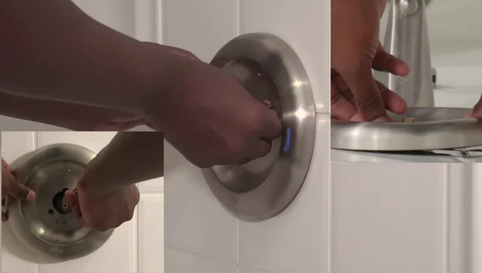 Reinstall the metal cylinder, temperature limiter (if adjusted), handle adapter, and handle. Secure with the set screw.