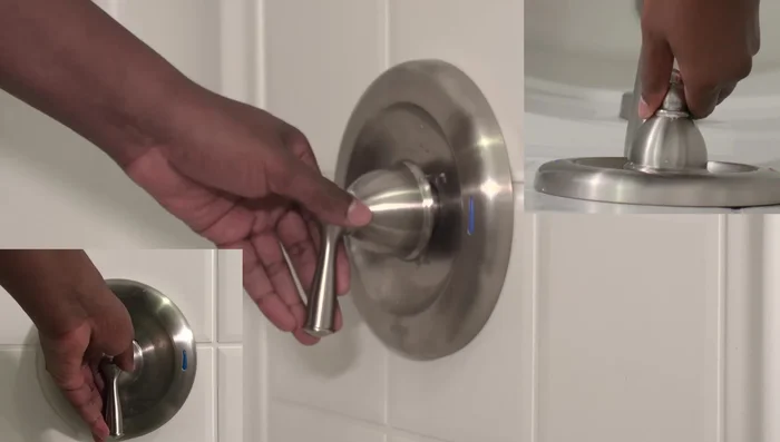 Remove the handle adapter screw and the handle adapter.