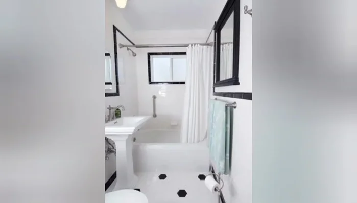 Install vintage-inspired patterned floor tiles.