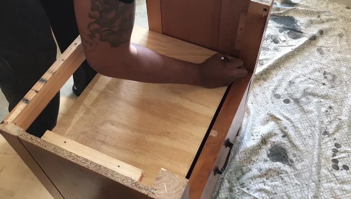 Attach the base pieces to the plywood using a nail gun.