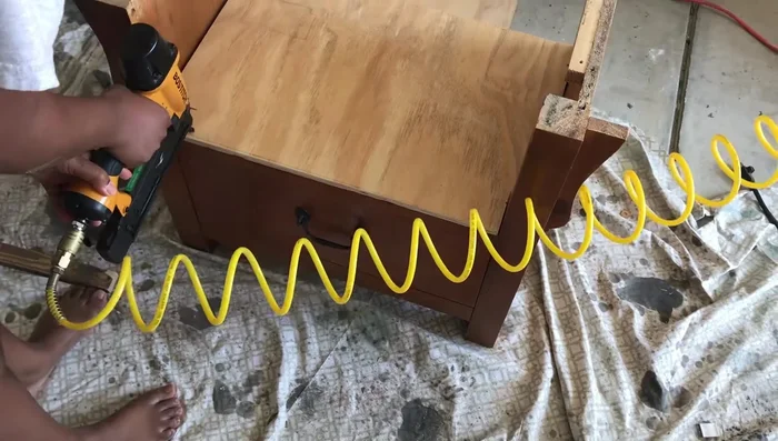 Attach the base pieces to the plywood using a nail gun.