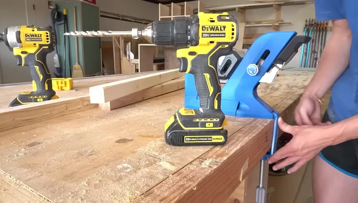 Add bottom supports (2x4s) using pocket holes and screws (or alternative methods).