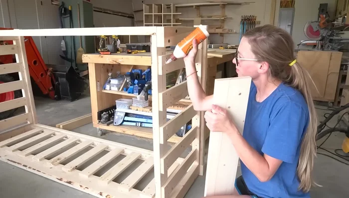 Trim the sides with 1x6 boards to match the thickness of the front and hide screw heads.