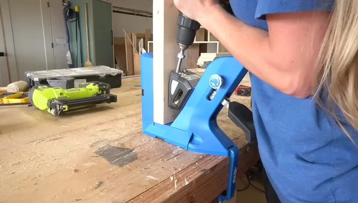 Add bottom supports (2x4s) using pocket holes and screws (or alternative methods).