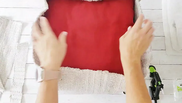 Fold in the final corner, creating a fake seam and glue it closed.