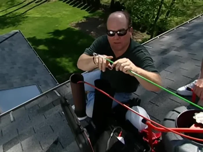 Use an electrician's probe to determine the clog's consistency.