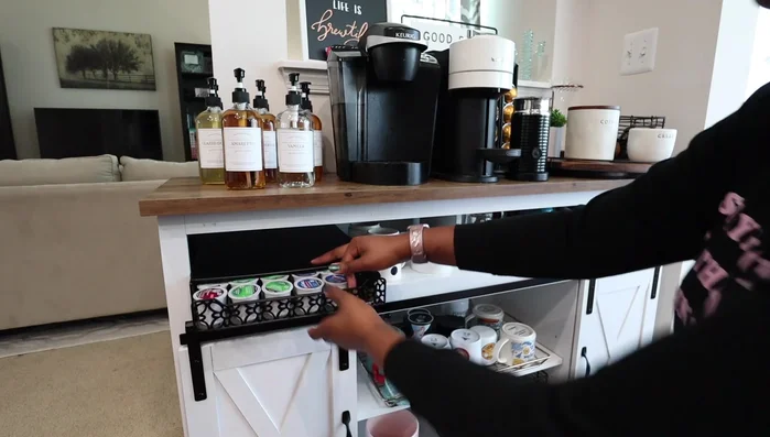 Store additional items behind the cabinet doors.