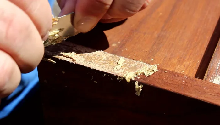 Test fit the new veneer patch.