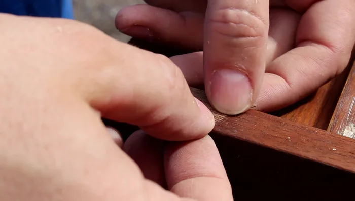 Test fit the new veneer patch.