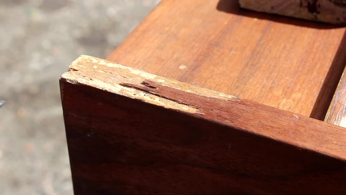 Test fit the new veneer patch.