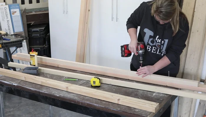 Attach mattress supports: Securely fasten the mattress supports to the bed rails with glue and screws.