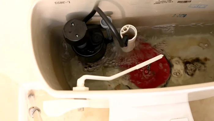 Flush the toilet to test the repair.