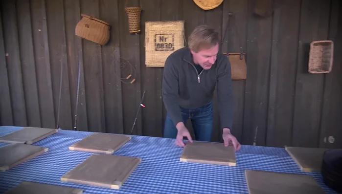 Set the tablecloth: Use a gingham fabric roll (no need for perfect fit).
