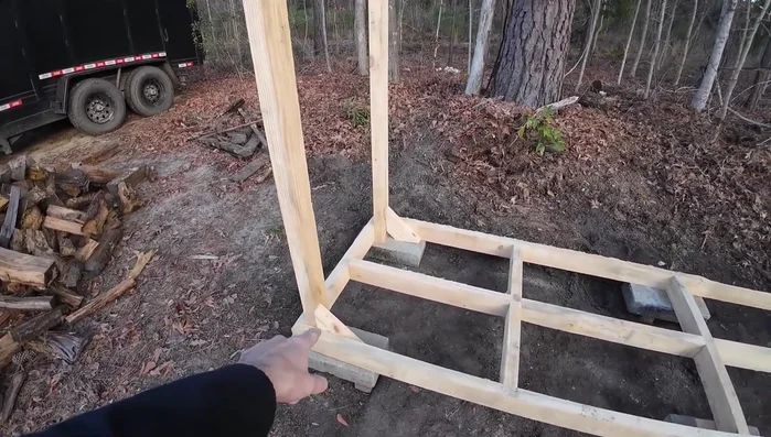 Add interior braces to prevent sagging on the floorboards, considering the span.