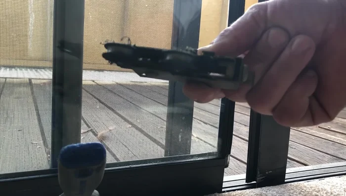 Remove the old wheel using the putty knife or pry bar.