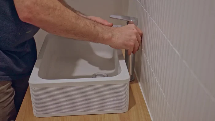 Glue the back panel into the cabinet.