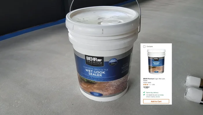 Apply the first coat of sealer using an 18-inch roller, ensuring even coverage.