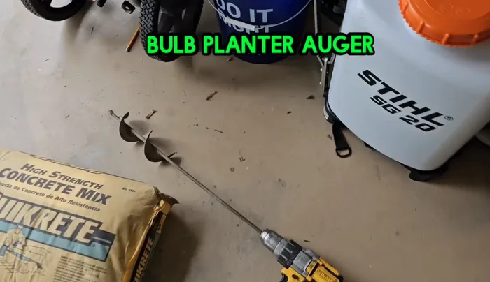 Place the prepared 4x4 post into the hole, ensuring it's level, and allow the concrete to set.