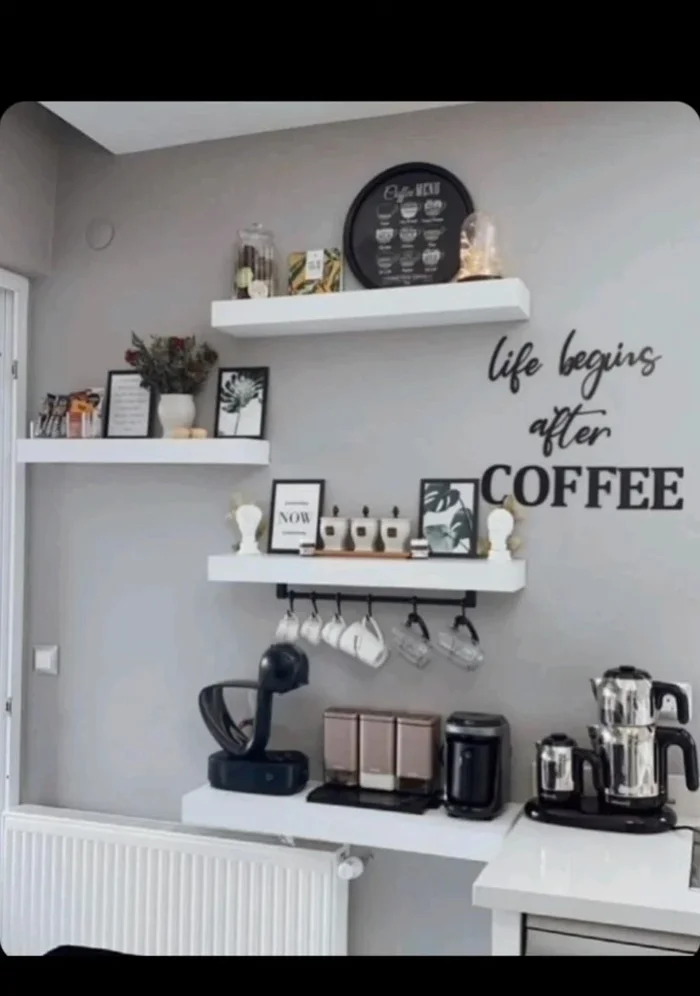 Display a variety of flavored syrups, spices, and toppings in stylish containers for easy customization of your coffee drinks.