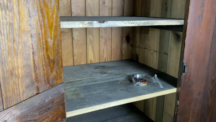 Install new shelves using recycled lumber or other suitable materials.
