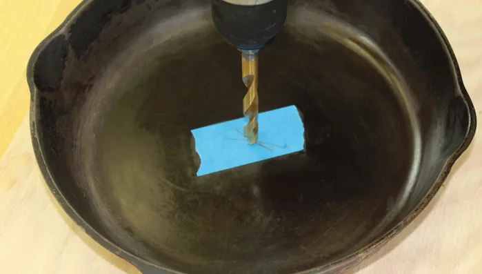 Drill a 3/8 inch mounting hole for the clock movement.