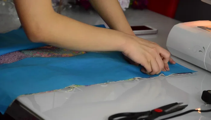 Repeat step 8 for the smaller square fabric.