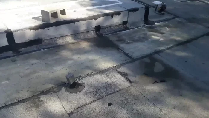 Examine the roofing membrane for any holes or damage. The leak may be coming from a distance and traveling under the membrane before appearing at the initial suspected spot.