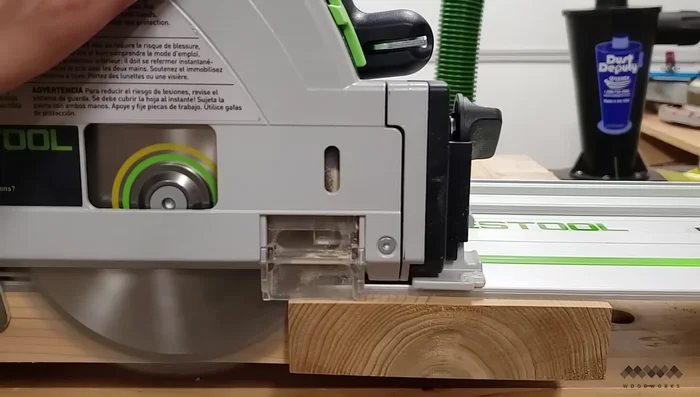 Trim oversized breadboards flush with the track saw.