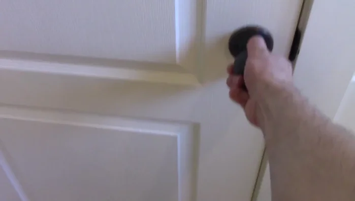 Repeat if necessary: If the door still wobbles, repeat steps 3-6 for another hinge pin. Rarely will more than three pins be needed.