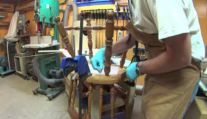 Apply epoxy to secure the dowel.