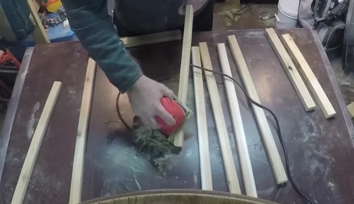 Sand all boards, starting with 80-grit and progressing to 320-grit sandpaper for a smooth finish.