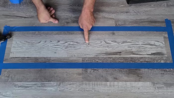 Score the plank to create a channel that will help remove the plank.