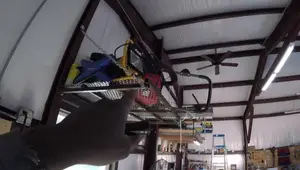 DIY Salvage Rack Shelving for Workshop Organization