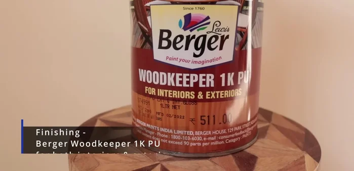 Apply wood finish (3 wet-on-wet applications with sanding in between).