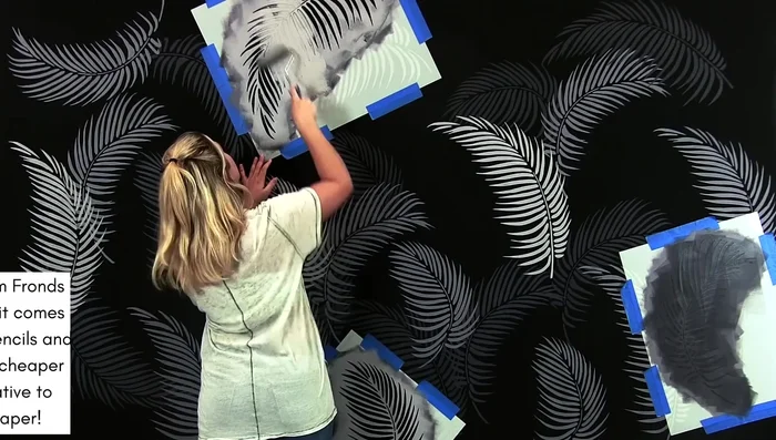 Cluster palm fronds together and face them upright, with a few randomly placed leaves for variation.