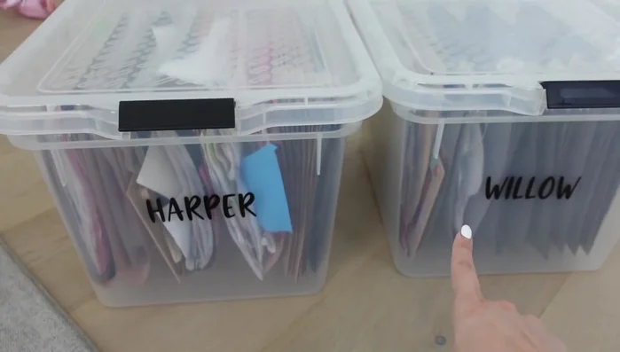 Store artwork and important documents in labeled suspension file tubs. Regularly cull artwork, scanning or creating digital copies as needed.