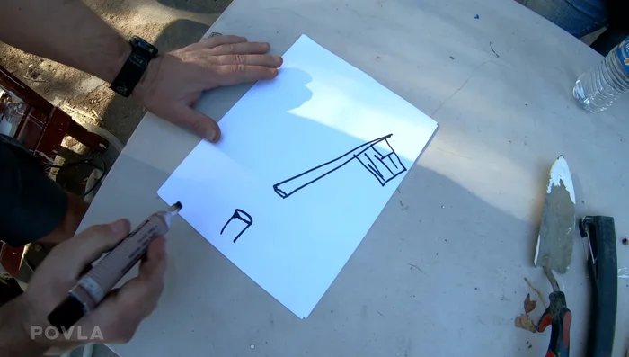 Assess the damage and plan the repair. The flagpole is broken near the base.