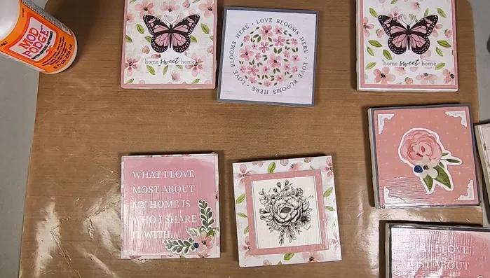 Apply additional layers of Mod Podge to seal the paper and create a durable coaster. Allow adequate drying time between each layer.