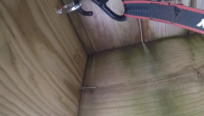 Secure with screws: Tighten screws through the angle brackets to reinforce the connection.