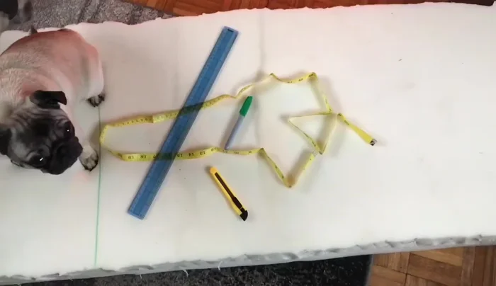 Draw and cut the back piece, shaping it to match the arms. Mark areas for gluing.