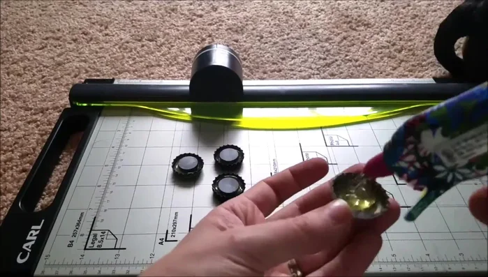 Repeat steps 3 & 4 for all bottle caps.