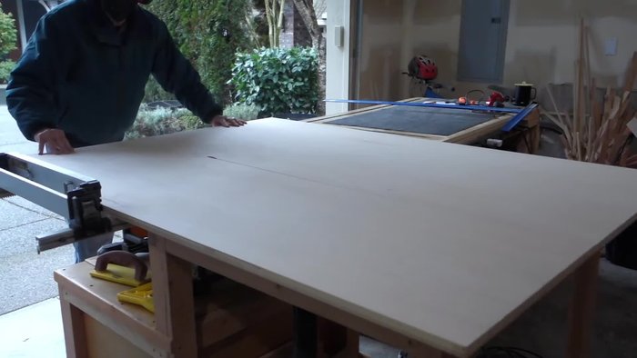 Cut the top to size. Glue together Douglas fir boards for a superior look to plywood.