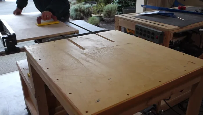 Cut the top to size. Glue together Douglas fir boards for a superior look to plywood.