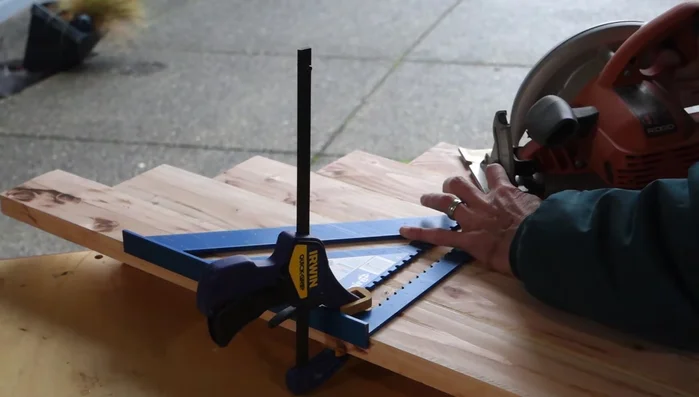 Cut the top to size. Glue together Douglas fir boards for a superior look to plywood.