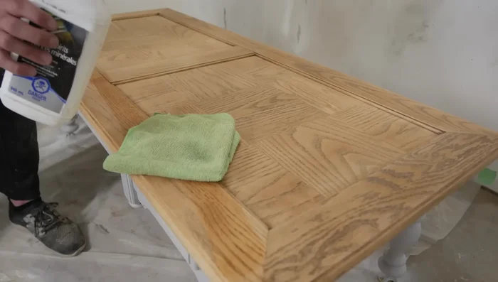 Clean the surface with mineral spirits.