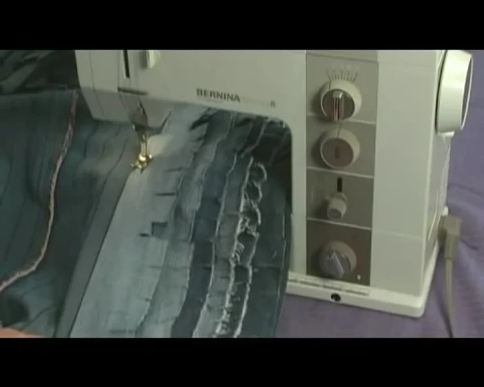 Continue sewing strips, folding them flat in one direction.