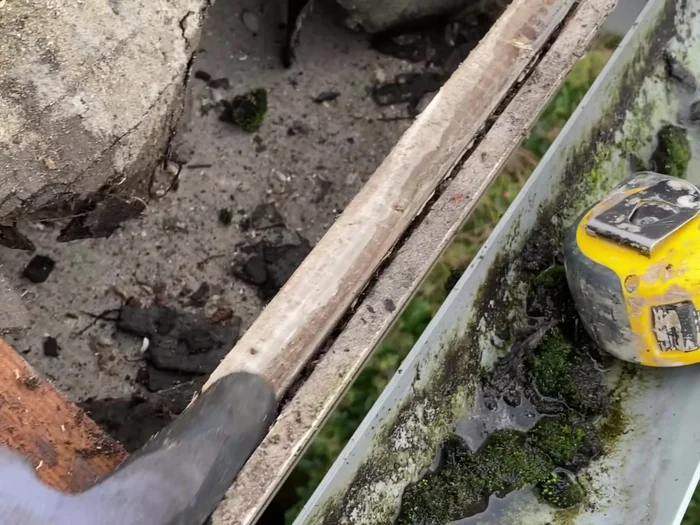 Remove old, damaged felt.