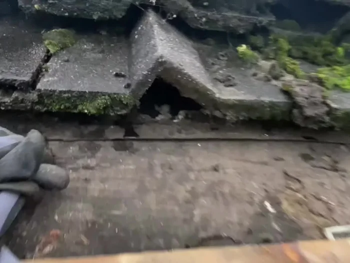 Remove the three layers of roof tiles in the affected area. Measure the distance between batons before removing them to ensure correct re-installation.